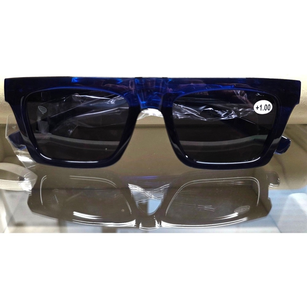 New Bifocal Reading Readers Lenses +1.00 Glasses UV400 Sunglasses Blue Square